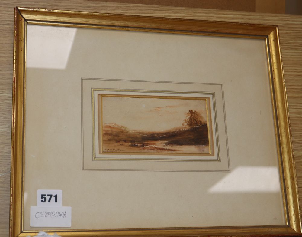 Henry Barlow Carter (1804-1868), watercolour, Scene near Scarborough, signed and dated 1854, 8 x 15cm